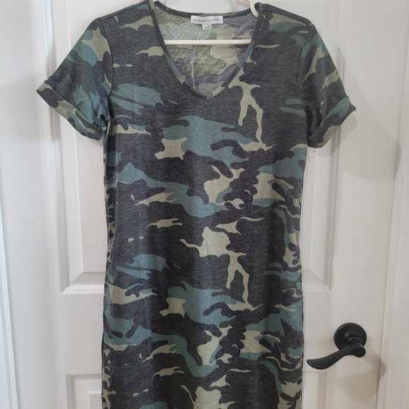 Camo Tee Shirt Dress - Picture 1 of 3